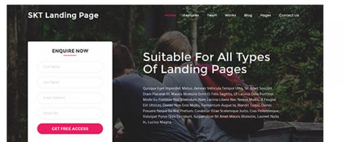 SKT landing page 